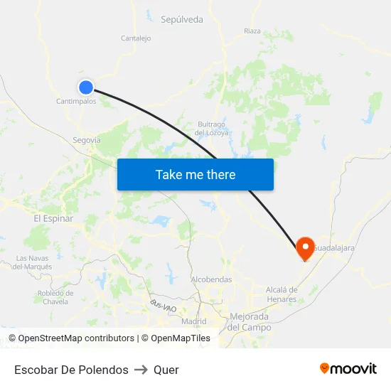 Escobar De Polendos to Quer map