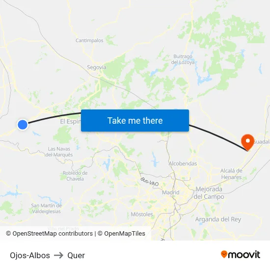 Ojos-Albos to Quer map