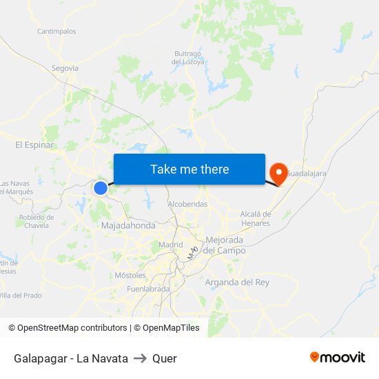 Galapagar - La Navata to Quer map
