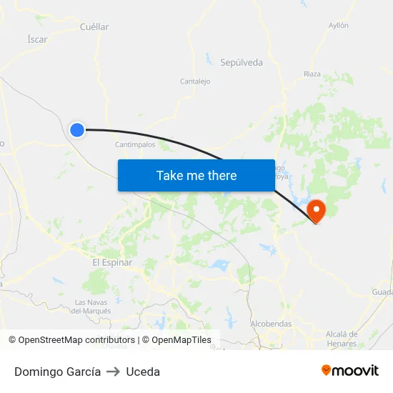 Domingo García to Uceda map
