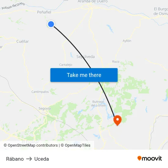 Rábano to Uceda map