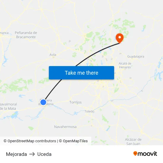 Mejorada to Uceda map