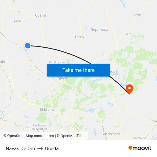 Navas De Oro to Uceda map