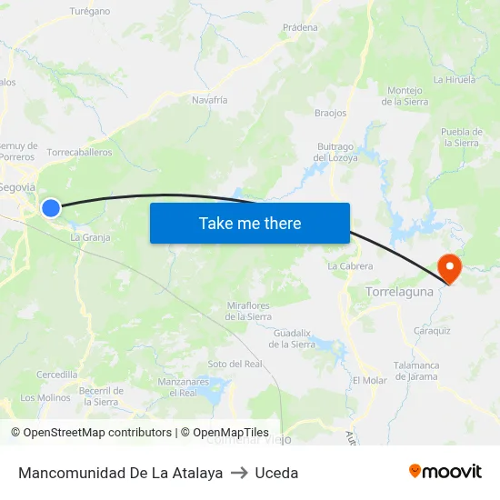 Mancomunidad De La Atalaya to Uceda map
