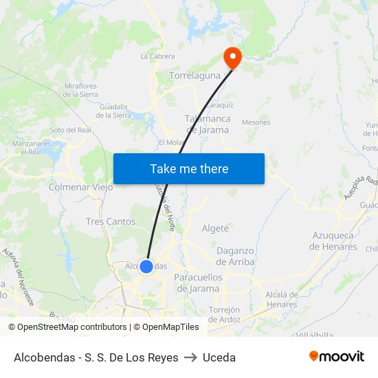 Alcobendas - S. S. De Los Reyes to Uceda map