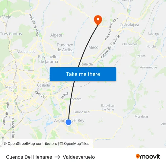 Cuenca Del Henares to Valdeaveruelo map