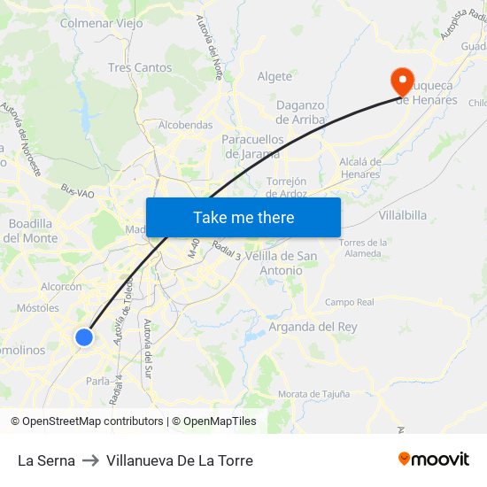 La Serna to Villanueva De La Torre map
