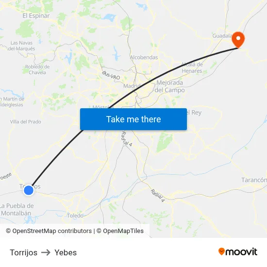 Torrijos to Yebes map