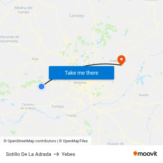 Sotillo De La Adrada to Yebes map