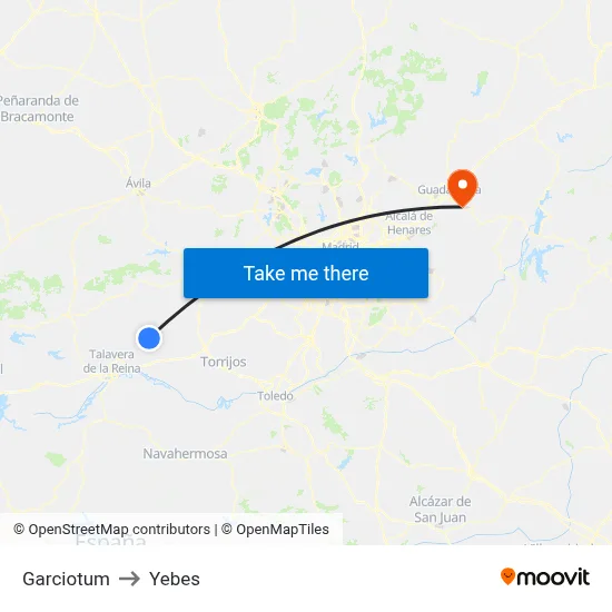 Garciotum to Yebes map