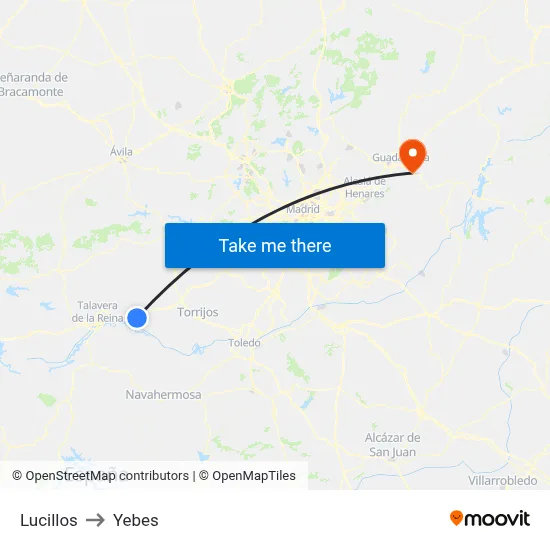 Lucillos to Yebes map