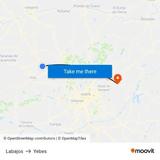 Labajos to Yebes map
