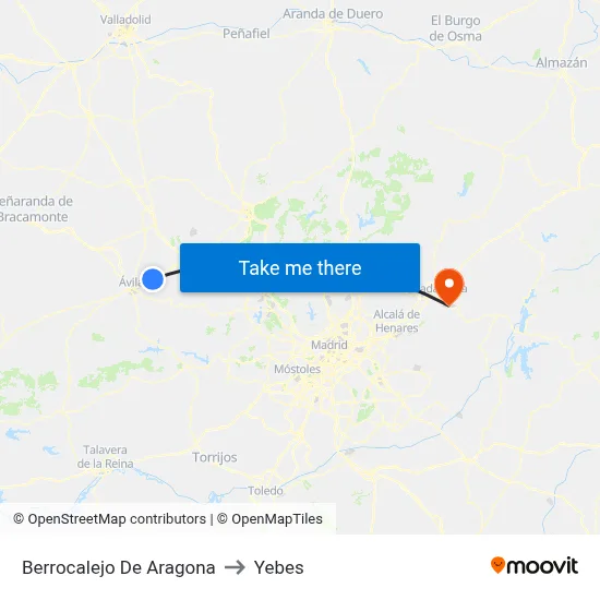 Berrocalejo De Aragona to Yebes map