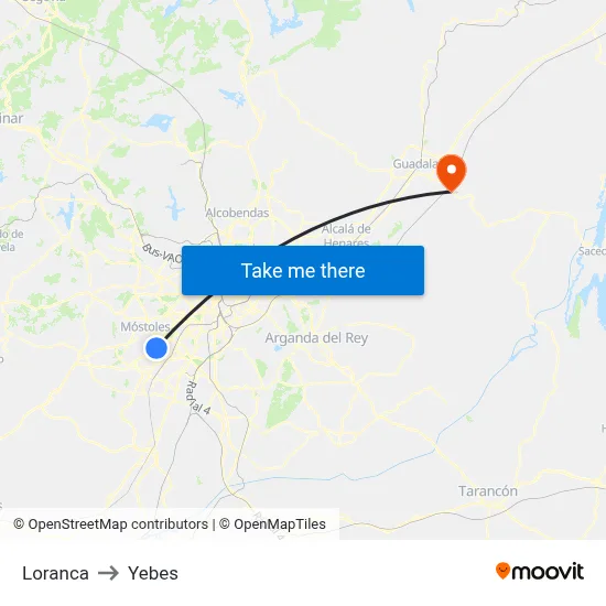 Loranca to Yebes map