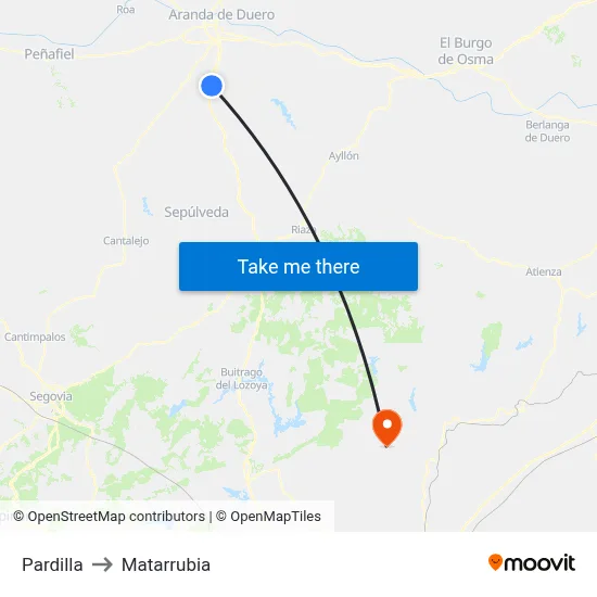 Pardilla to Matarrubia map