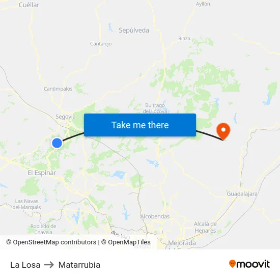La Losa to Matarrubia map