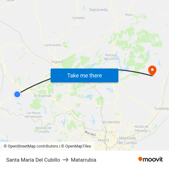 Santa María Del Cubillo to Matarrubia map