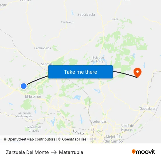 Zarzuela Del Monte to Matarrubia map