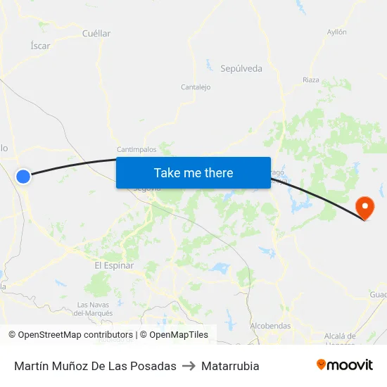 Martín Muñoz De Las Posadas to Matarrubia map