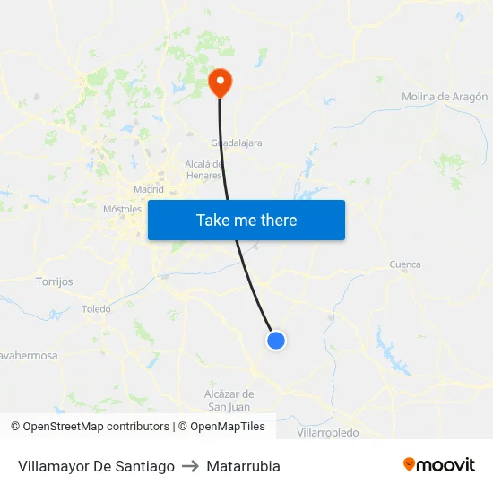 Villamayor De Santiago to Matarrubia map