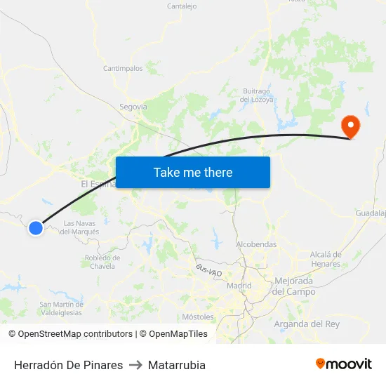Herradón De Pinares to Matarrubia map