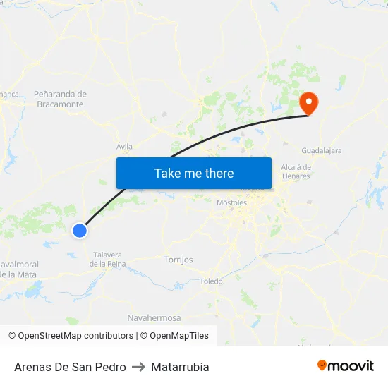 Arenas De San Pedro to Matarrubia map
