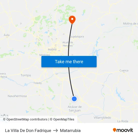 La Villa De Don Fadrique to Matarrubia map