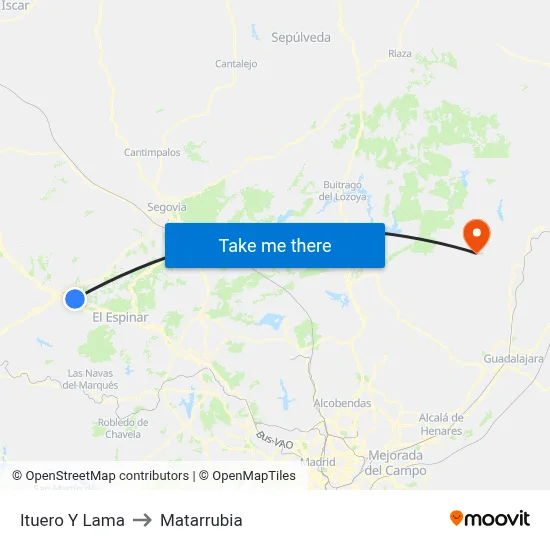 Ituero Y Lama to Matarrubia map