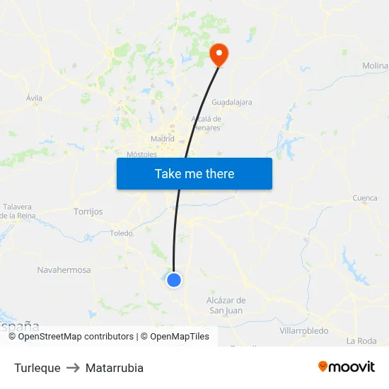 Turleque to Matarrubia map