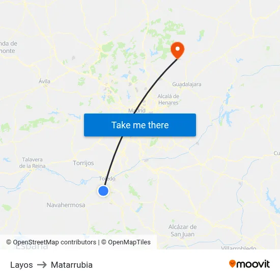 Layos to Matarrubia map