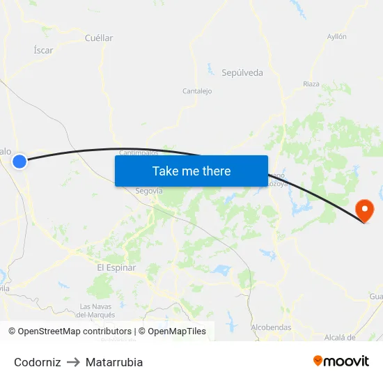 Codorniz to Matarrubia map