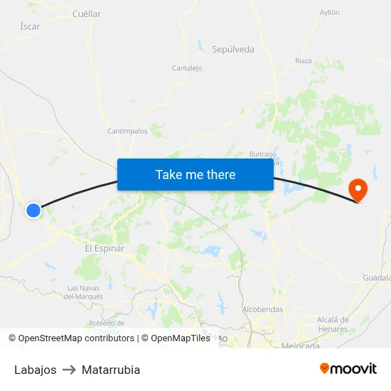 Labajos to Matarrubia map