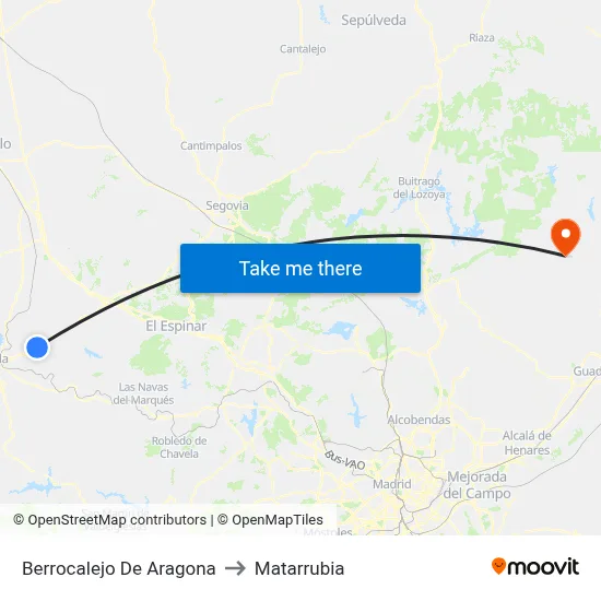 Berrocalejo De Aragona to Matarrubia map