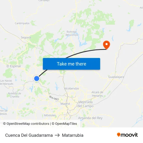 Cuenca Del Guadarrama to Matarrubia map