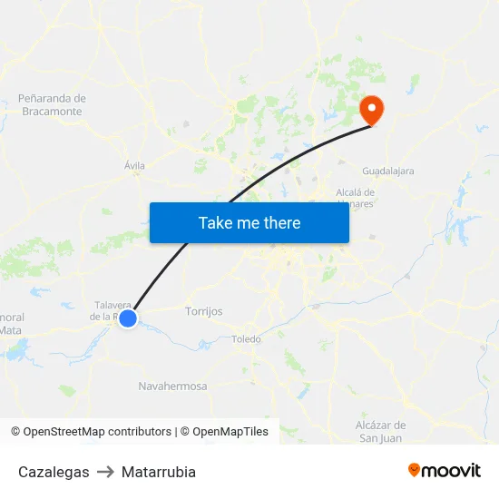 Cazalegas to Matarrubia map