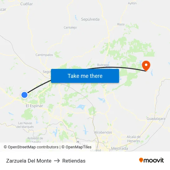 Zarzuela Del Monte to Retiendas map