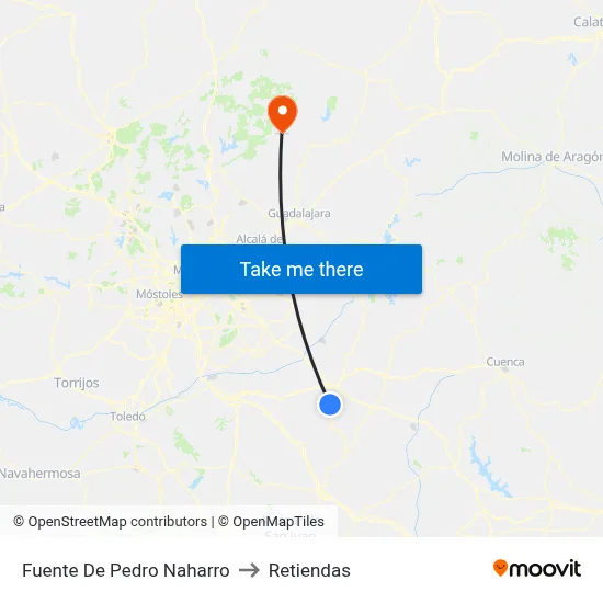 Fuente De Pedro Naharro to Retiendas map