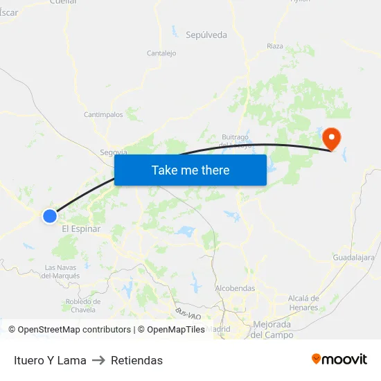 Ituero Y Lama to Retiendas map