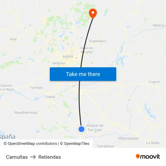 Camuñas to Retiendas map