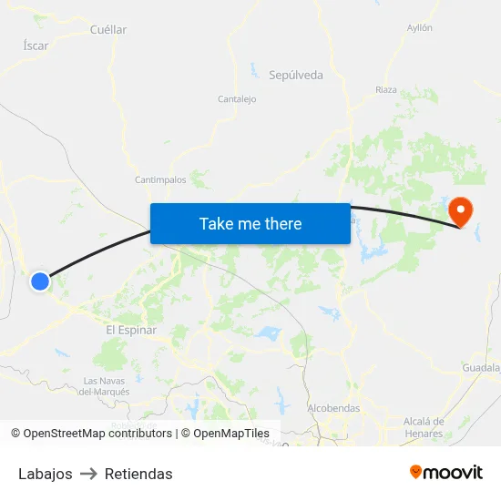 Labajos to Retiendas map