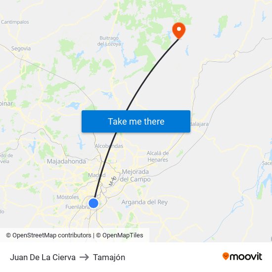 Juan De La Cierva to Tamajón map