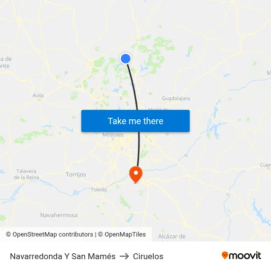 Navarredonda Y San Mamés to Ciruelos map