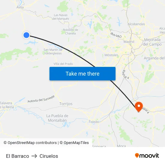 El Barraco to Ciruelos map