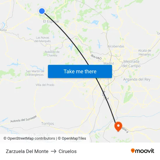 Zarzuela Del Monte to Ciruelos map