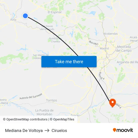 Mediana De Voltoya to Ciruelos map