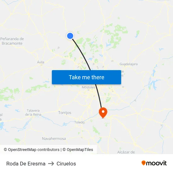 Roda De Eresma to Ciruelos map