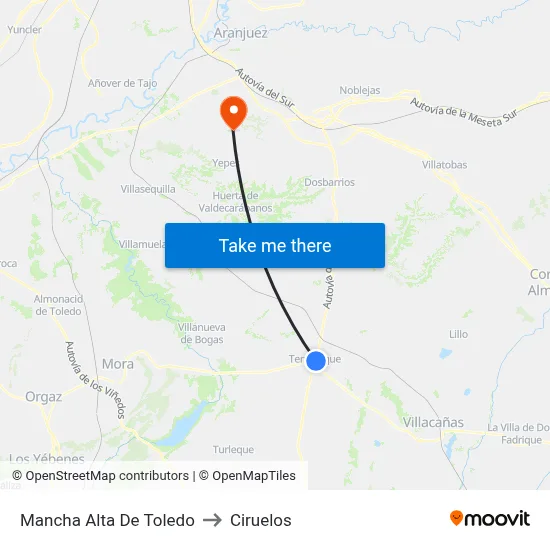 Mancha Alta De Toledo to Ciruelos map