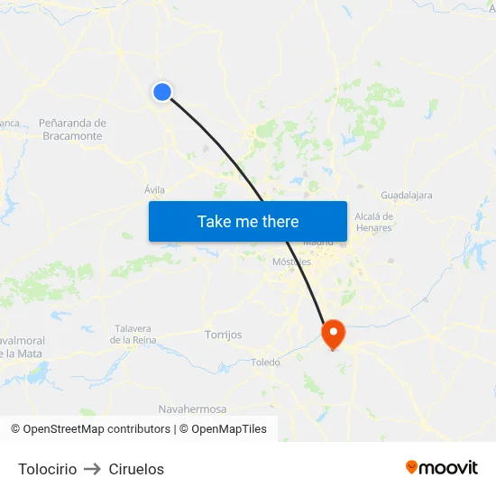 Tolocirio to Ciruelos map