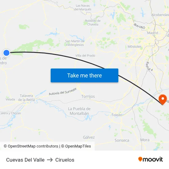 Cuevas Del Valle to Ciruelos map