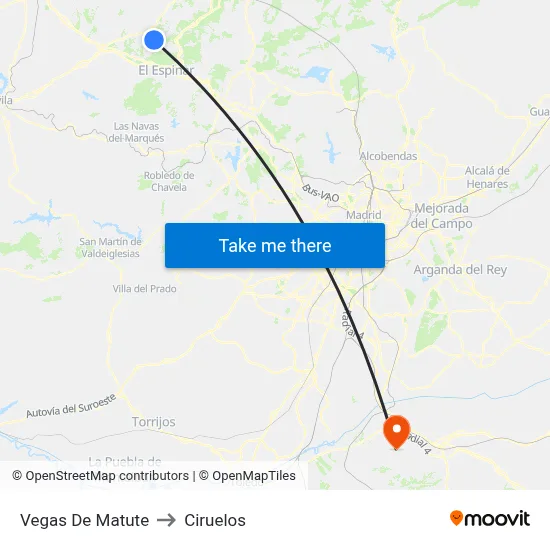 Vegas De Matute to Ciruelos map